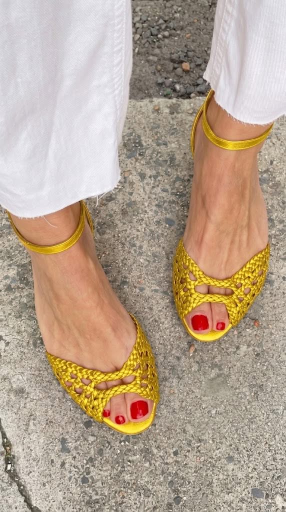 Isadora Woven Gold Comfort Sandals