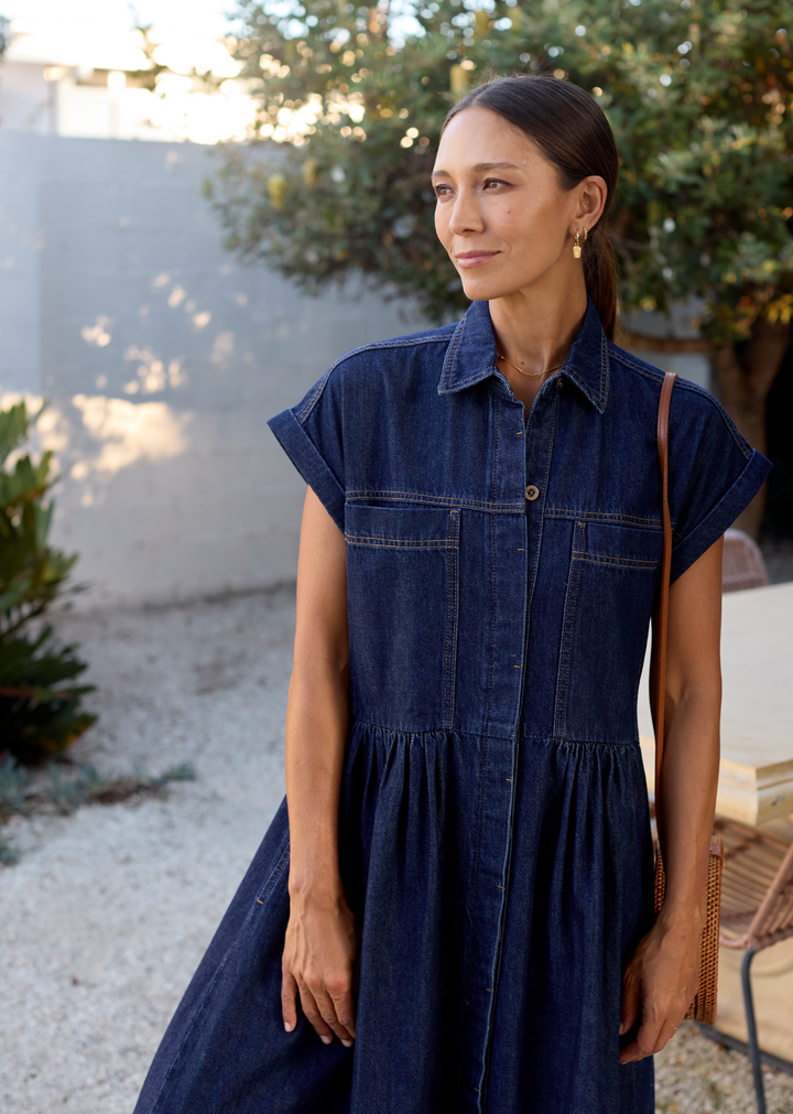 Annia | Deep Indigo Midi Dress