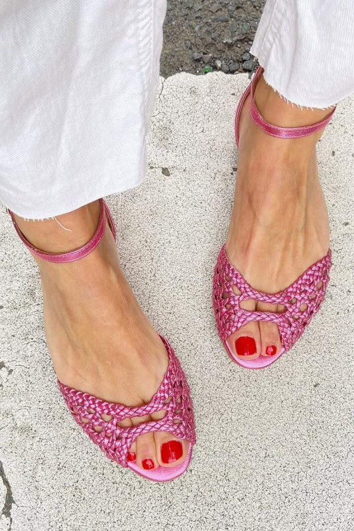Isadora Woven Gold Comfort Sandals