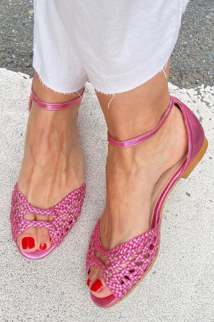 Isadora Woven Gold Comfort Sandals