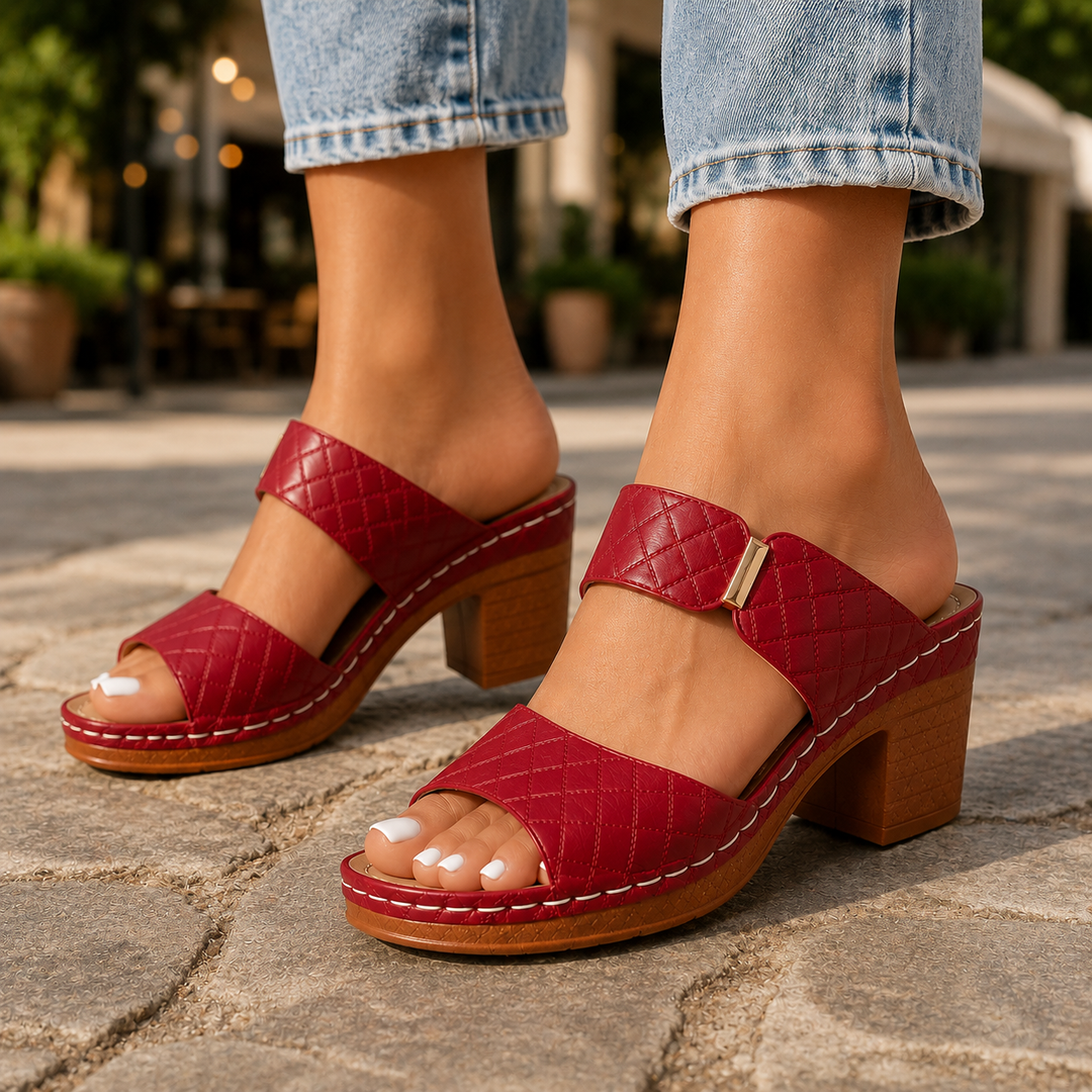 Antonella | Leather Quilted Heels