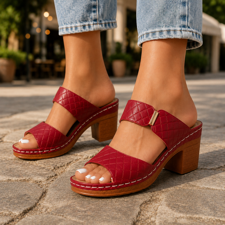 Antonella | Leather Quilted Heels