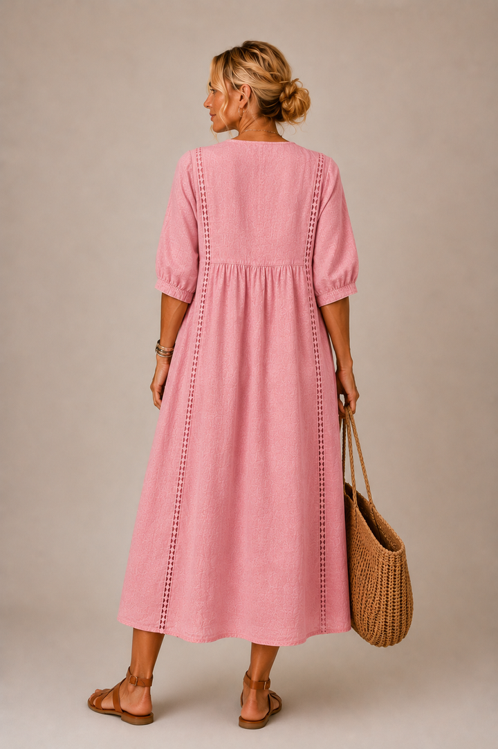 Steffi | Linen Blend Summer Midi Dress