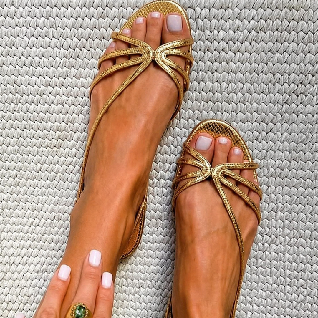 Ginevra Golden Sandals Summer Elegance
