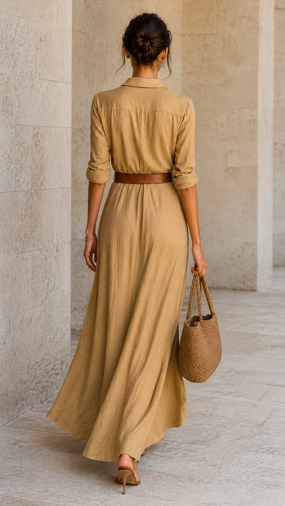 Long Dress La Rochelle with Belt