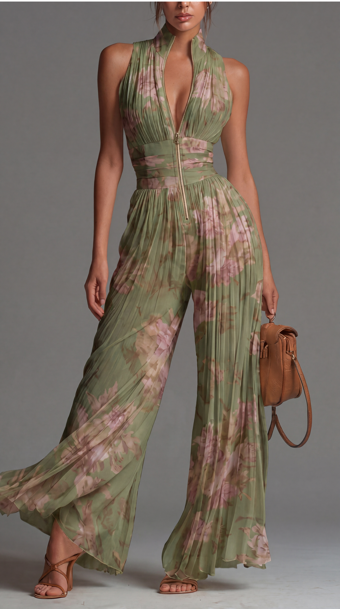 Lisa | Pleated Floral Jumpsuit