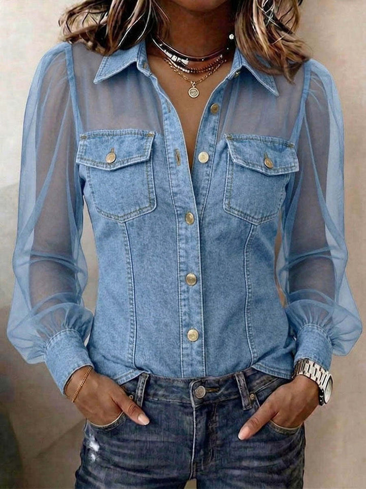 Élodie | Elegant Blouse with Denim Effect