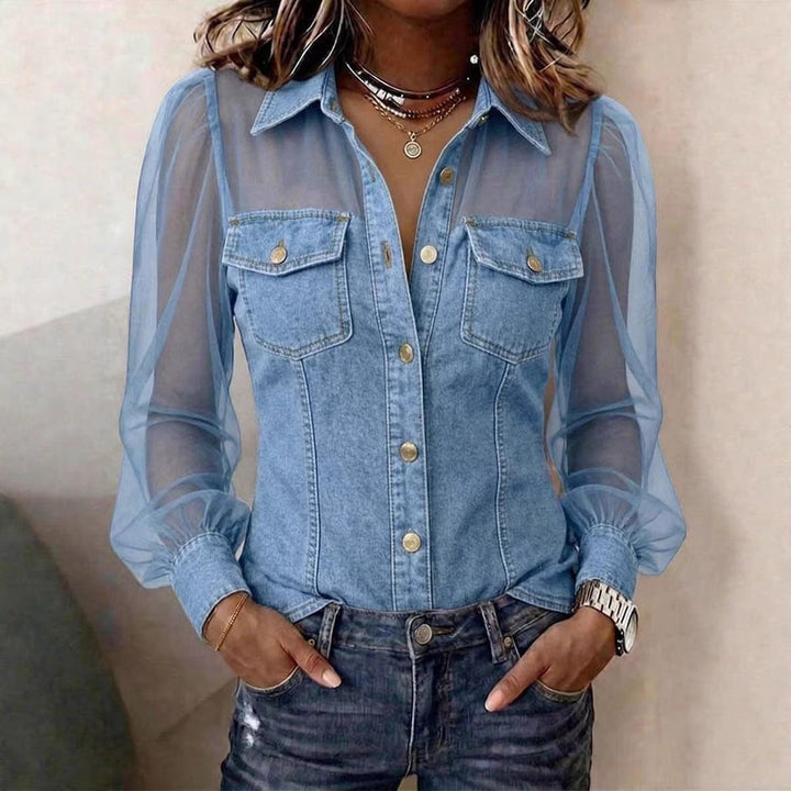 Élodie | Elegant Blouse with Denim Effect