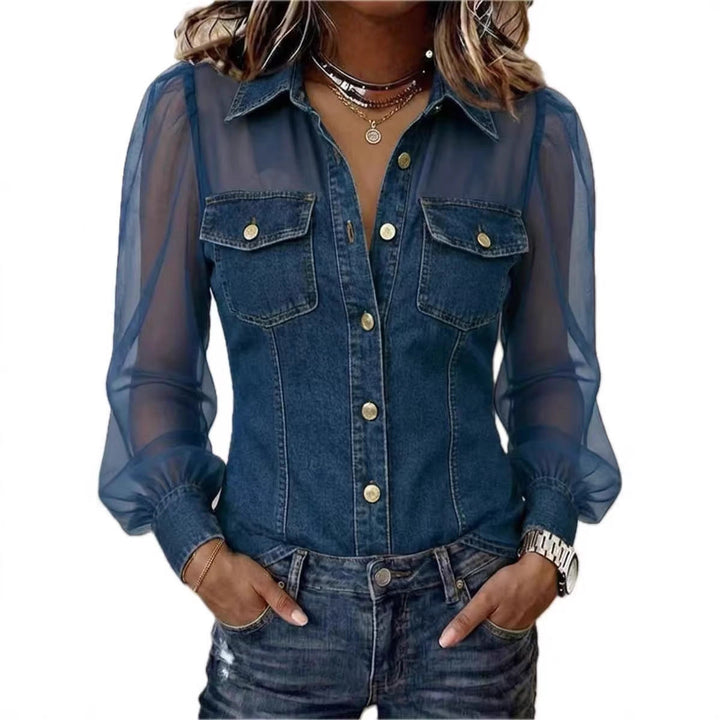 Élodie | Elegant Blouse with Denim Effect