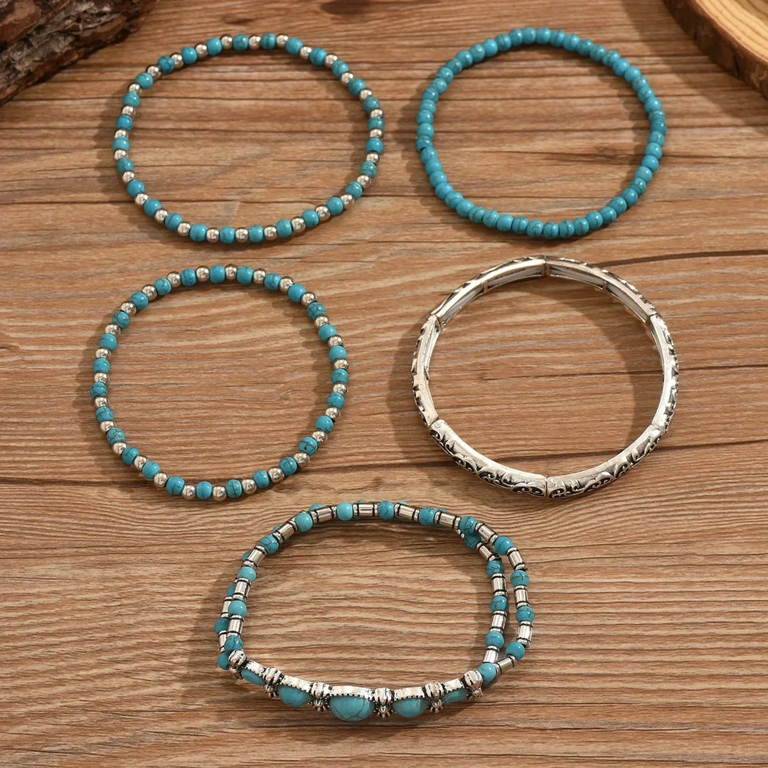 Boho | Bracelet Set with Turquoise Beads