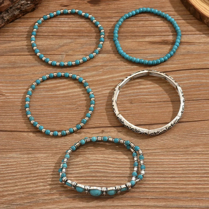 Boho | Bracelet Set with Turquoise Beads