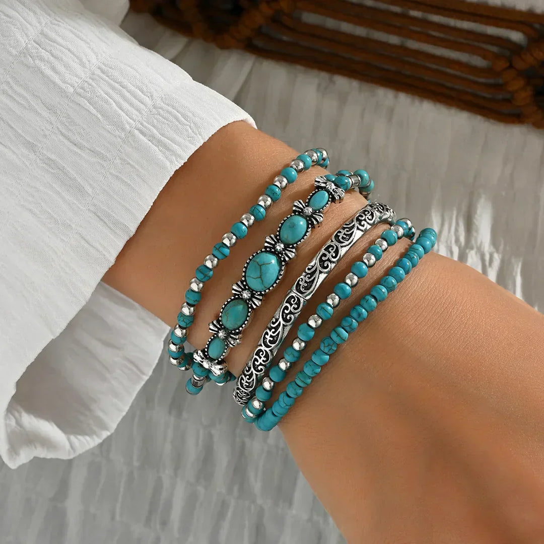 Boho | Bracelet Set with Turquoise Beads