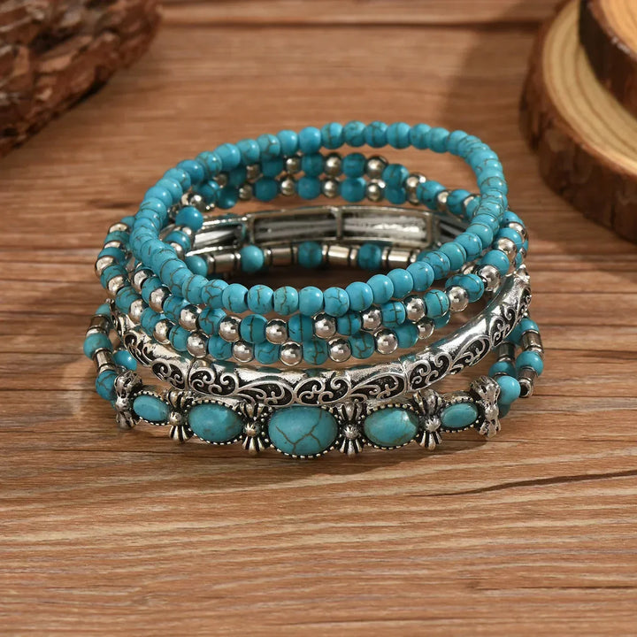 Boho | Bracelet Set with Turquoise Beads