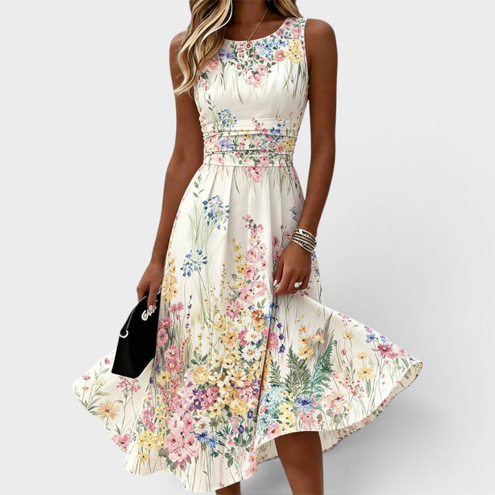 Amelie |  Watercolour Midi Dress