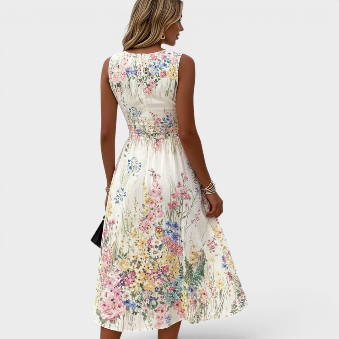 Amelie | Elegant Watercolour Midi Dress