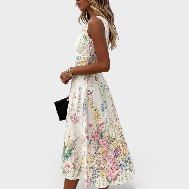 Amelie | Elegant Watercolour Midi Dress