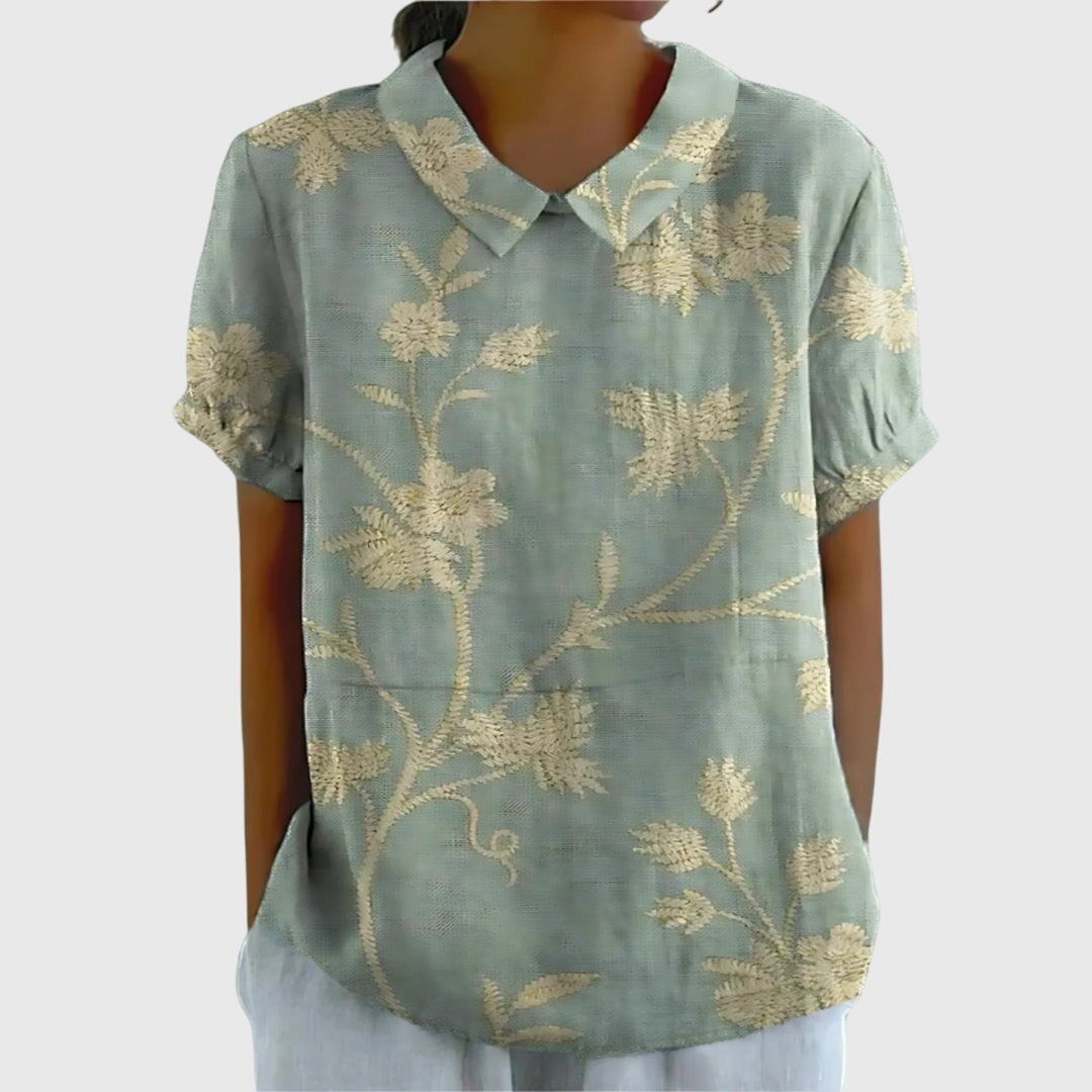 Thea | Floral Print Short Sleeve Blouse