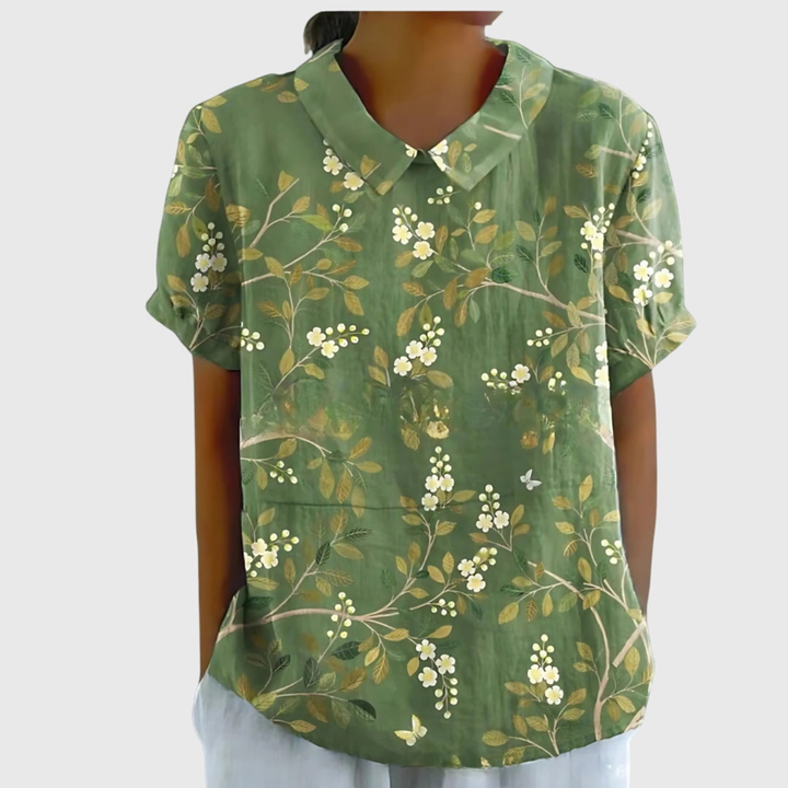 Thea | Floral Print Short Sleeve Blouse