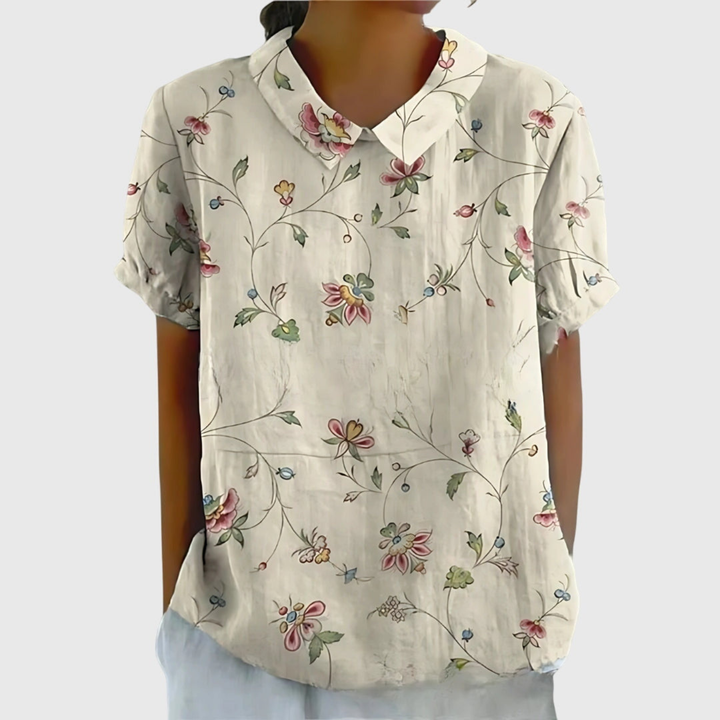 Thea | Floral Print Short Sleeve Blouse