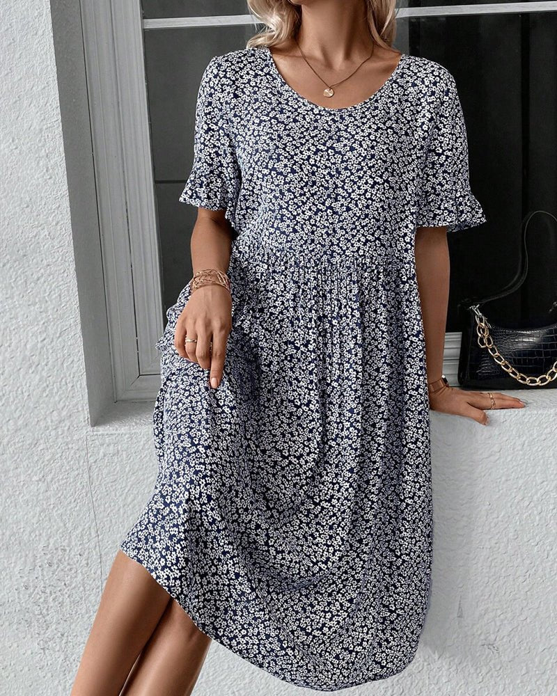 Anne | Elegant Bloom Midi Dress