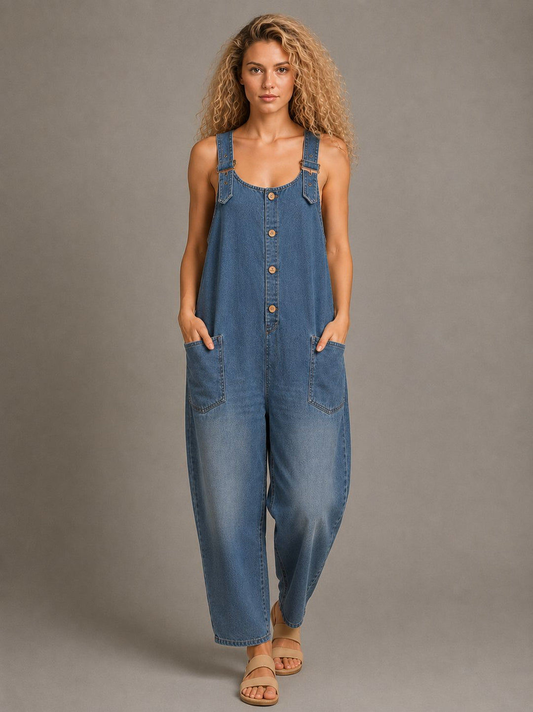 Lejla | Stylish Denim Jumpsuit With Pockets
