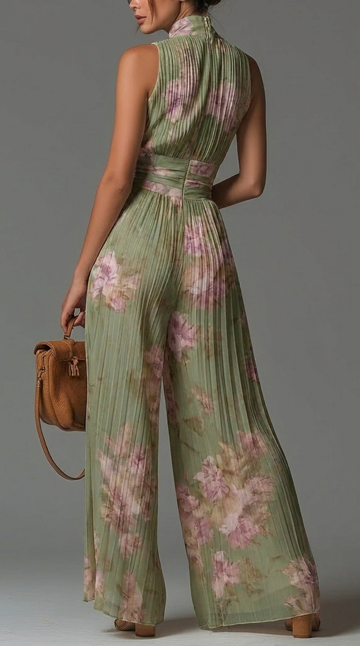 Lisa | Pleated Floral Jumpsuit