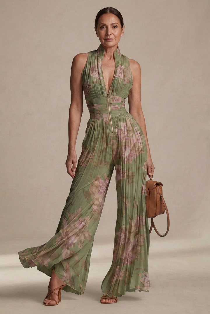 Lisa | Pleated Floral Jumpsuit