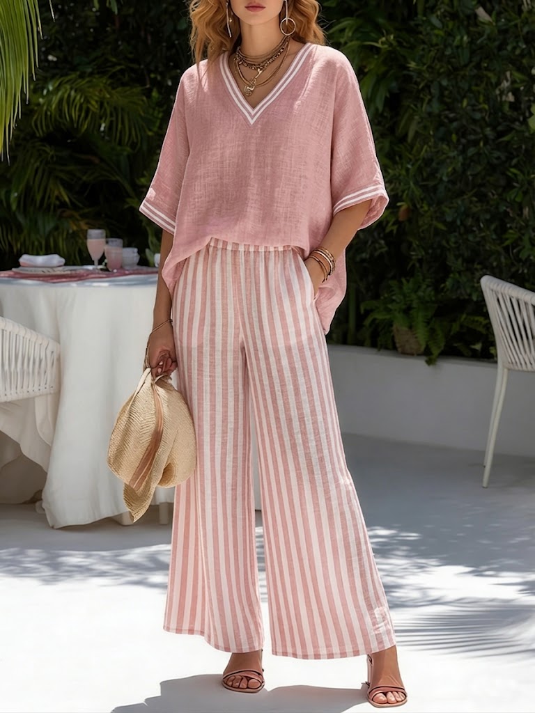 Emily | Loose Summer Set with Flowing Pants